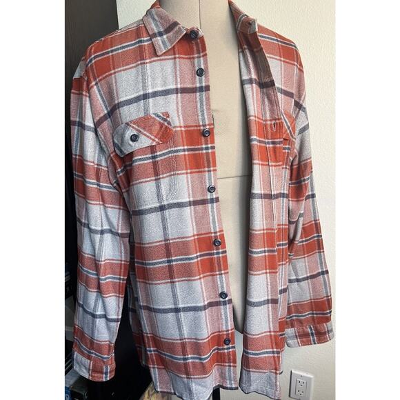 Patagonia Organic Cotton Plaid Soft Flannel Button Up Shirt Men XL Pumpkin - Picture 11 of 16